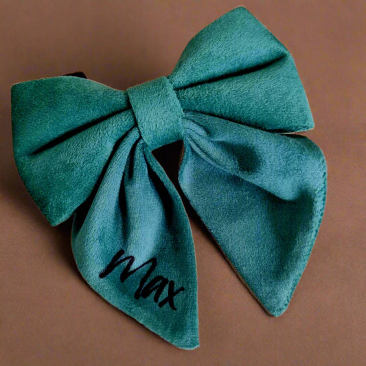 custom green dog bow tie