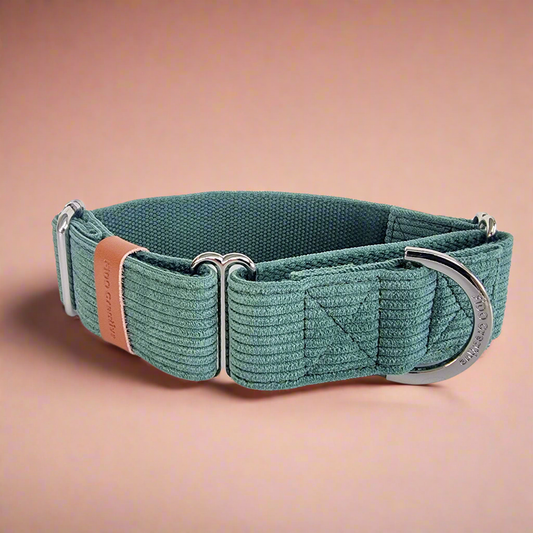 Green Corduroy Martingale Collar