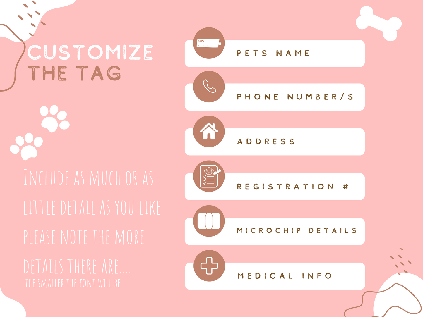 Dog name ID tag - Ginger
