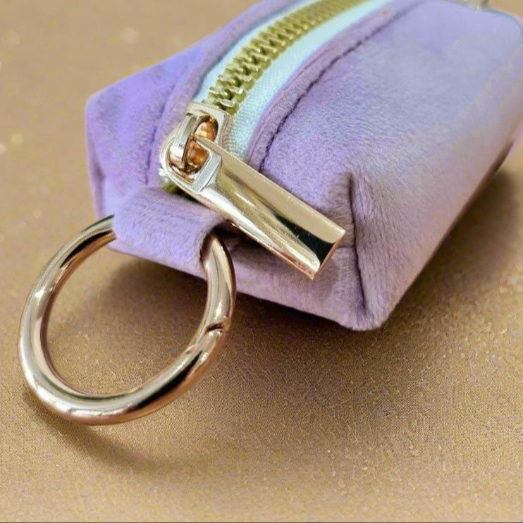 Lilac velvet dog waste bag holder