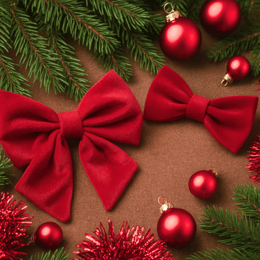 Christmas Dog Bowtie - Red Velvet