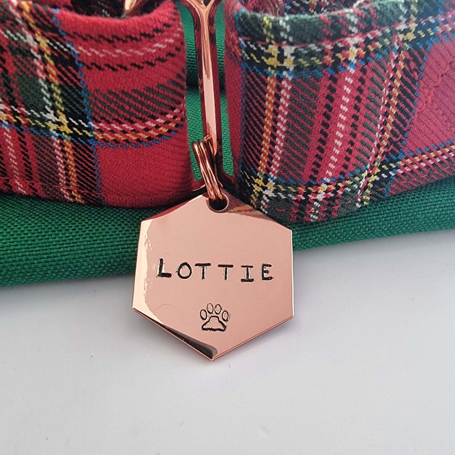 Hand Stamped dog ID tag