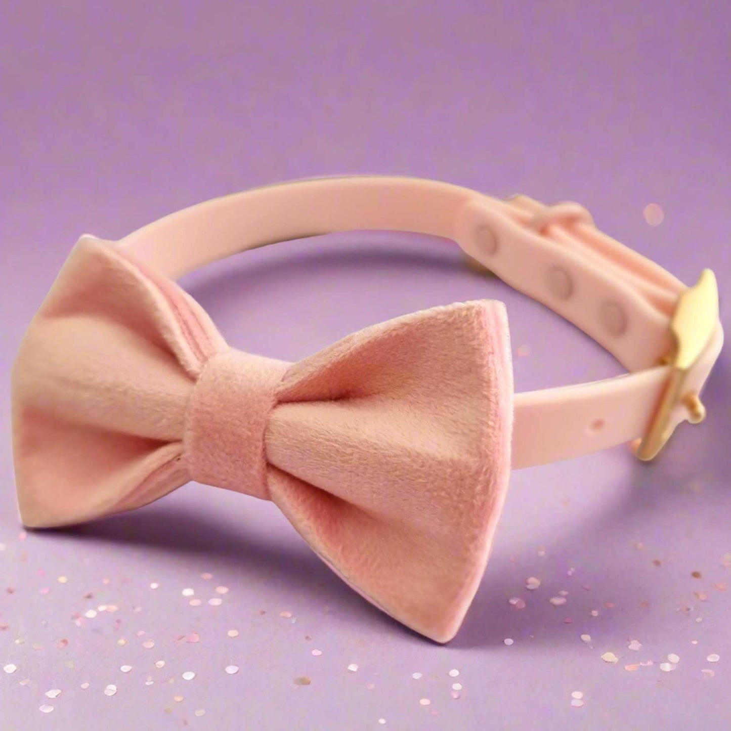 pink bow tie for dog collar