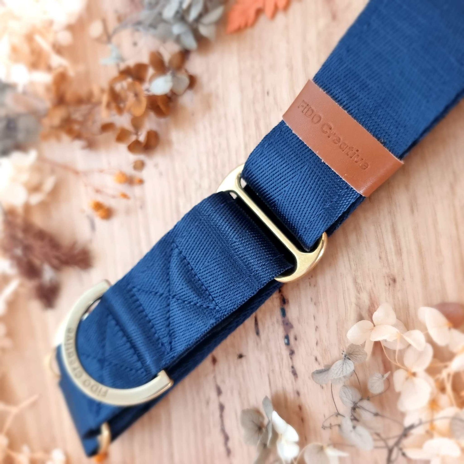 navy blue greyhound collar martingale