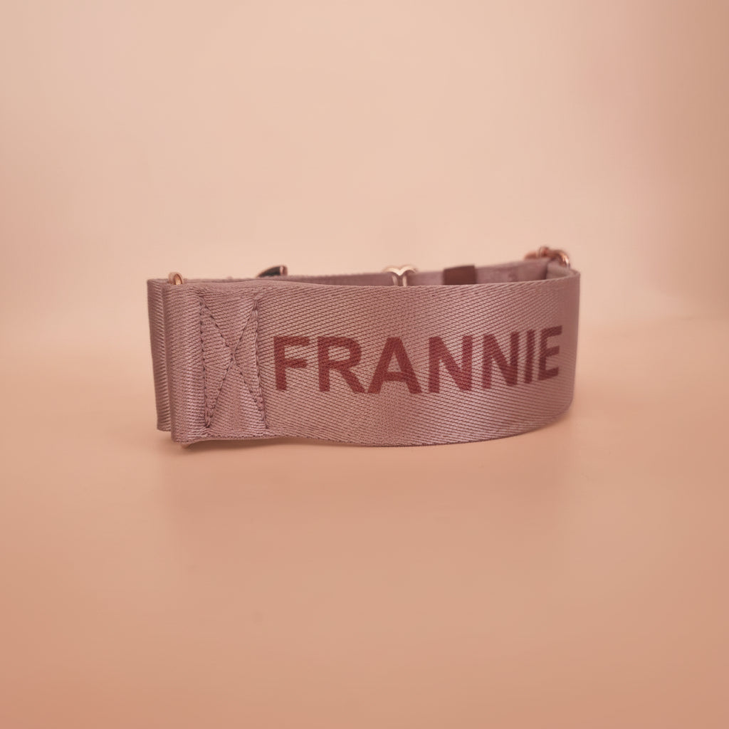 pink name dog collar