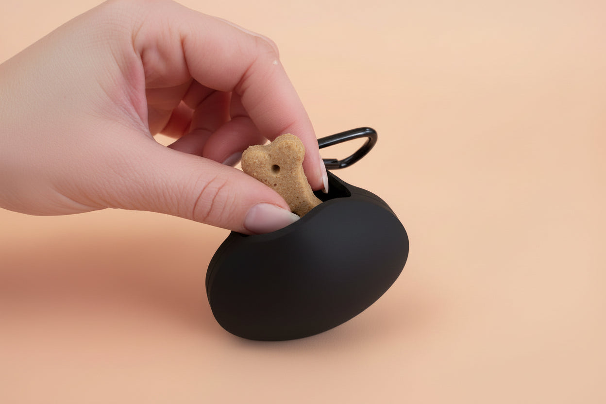 Black dog treat pouch