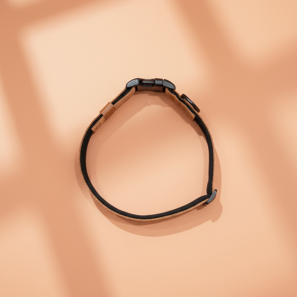 brown padded dog collar