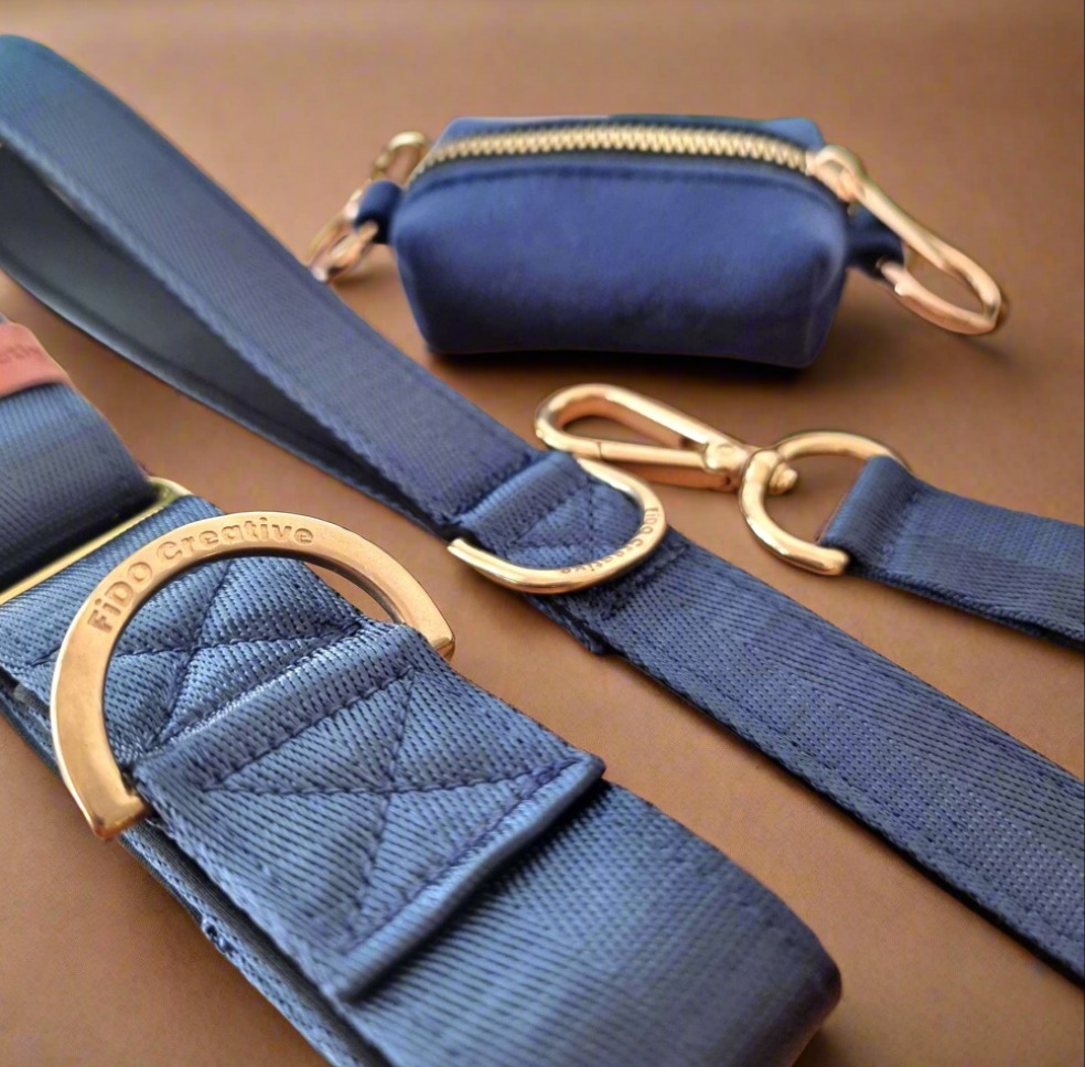 Navy Blue Martingale collar set