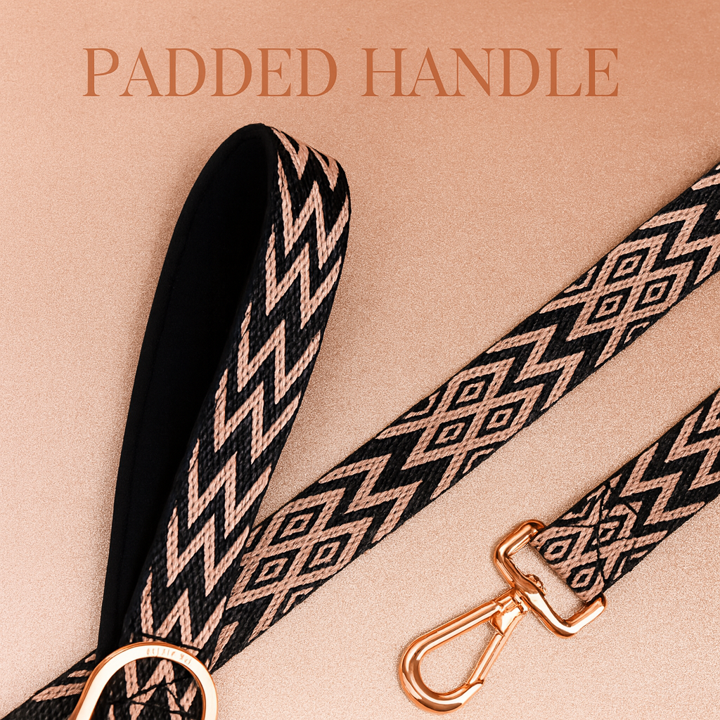 Dog Leash, Midnight Blush Jacquard