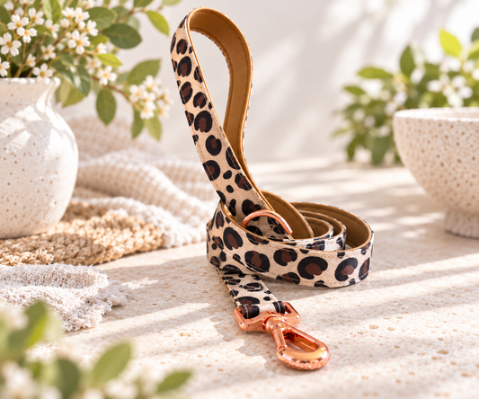 Leopard Dog Leash - Neoprene Padded
