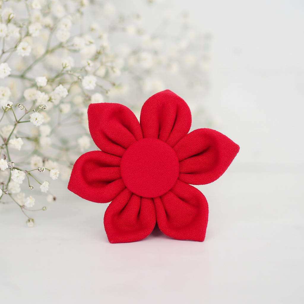 Red flower for dog collar 