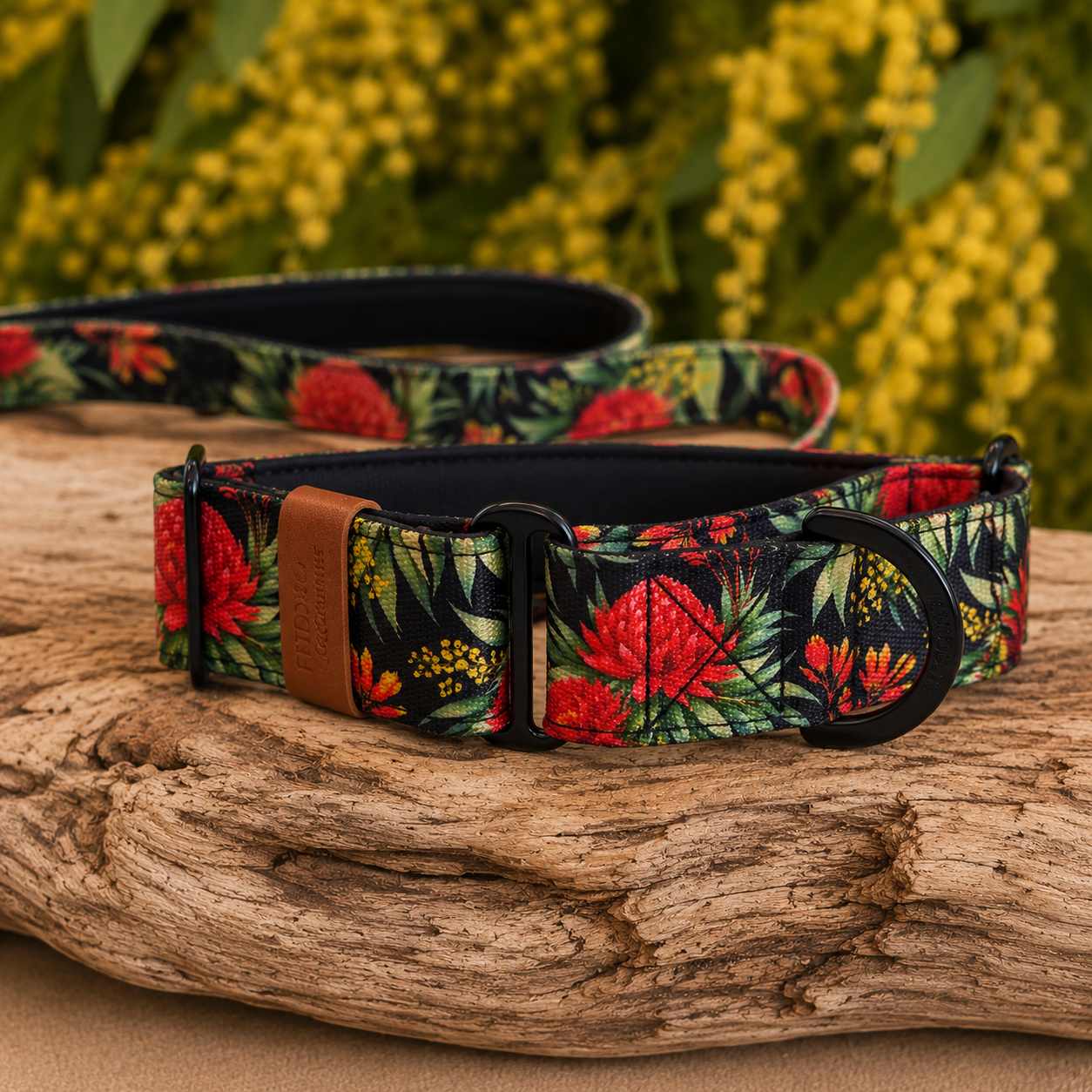 Waratah Martingale Collar – Australian Native Floral Dog Collar