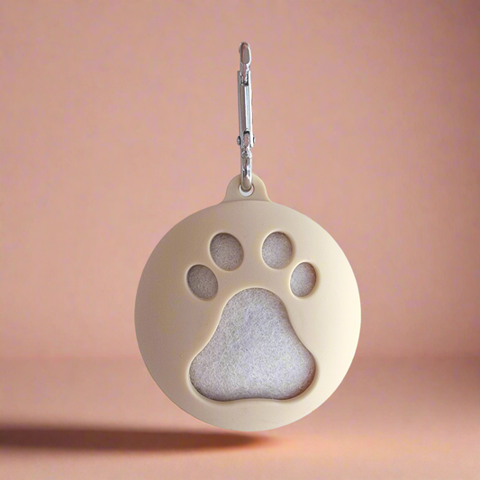 Beige Dog Tennis Ball Holder With clip