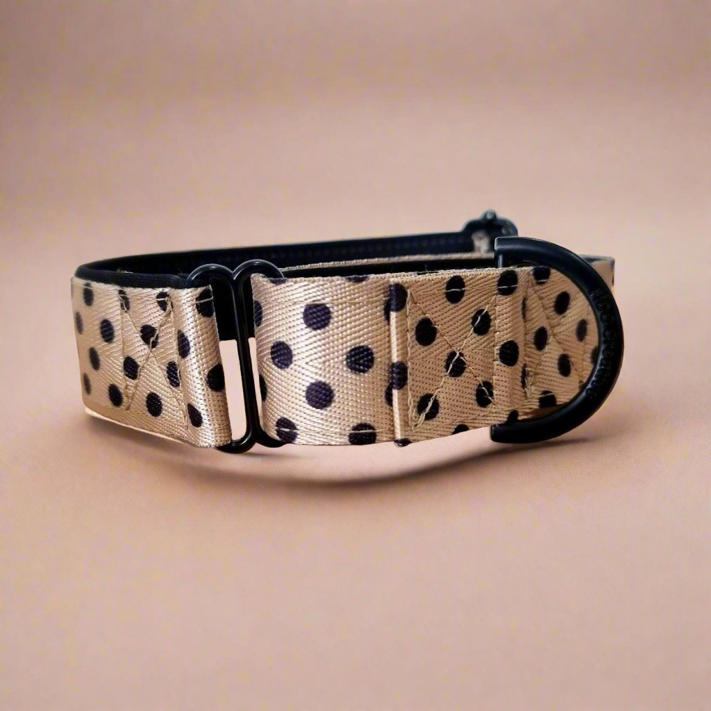 Polka dot martingale collar - Padded - Personalised