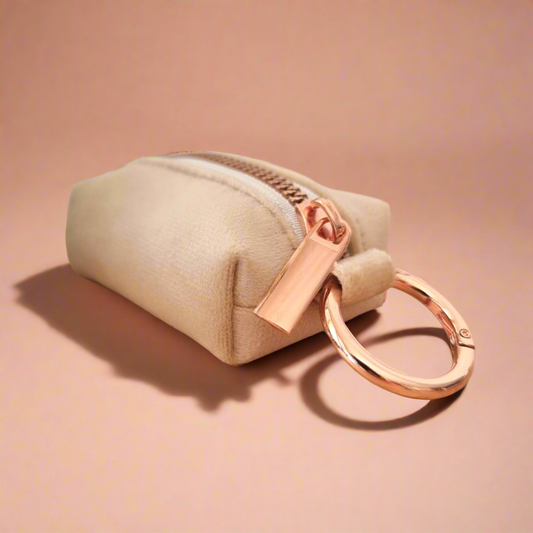 Beige dog poop bag holder