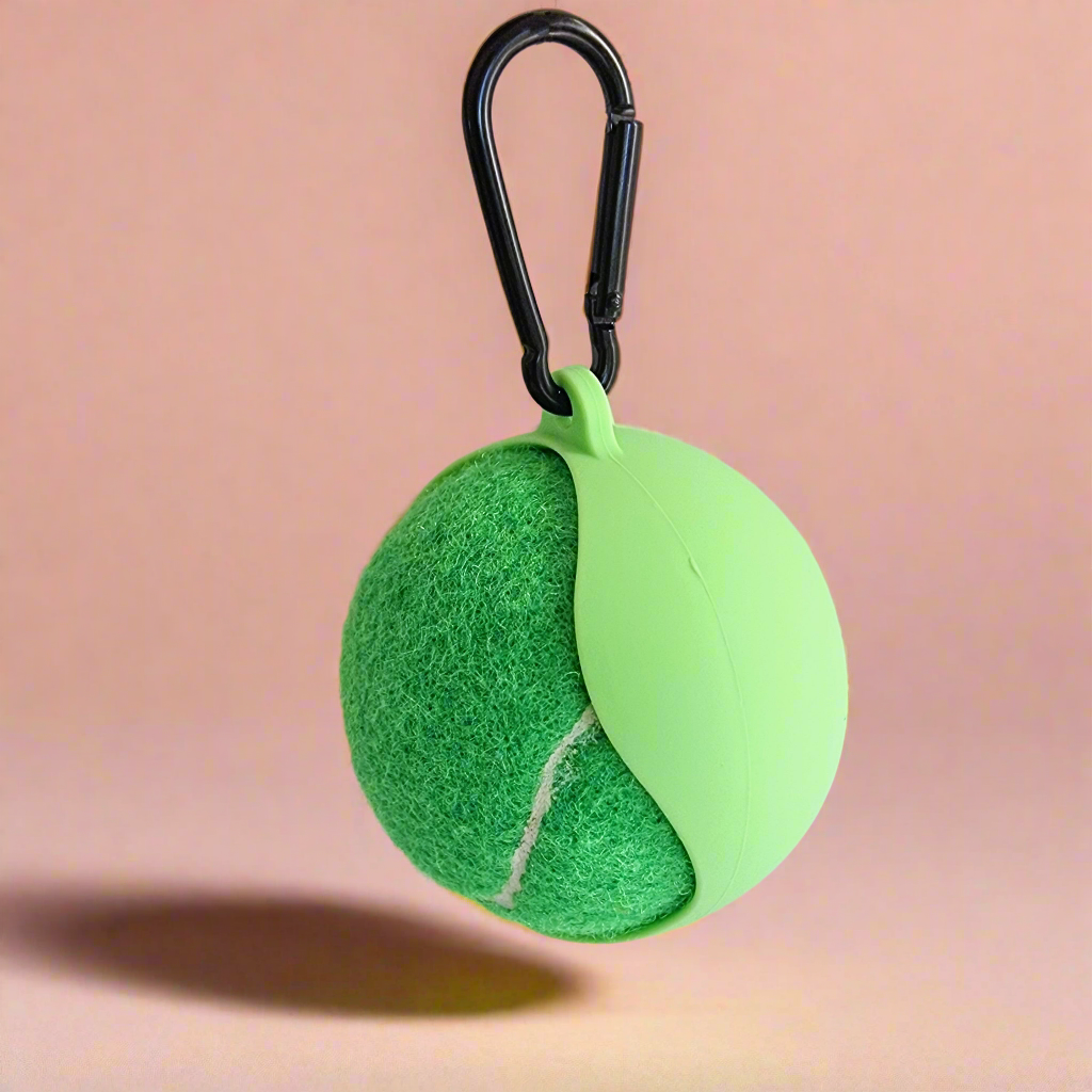 Green Dog Tennis Ball Holder With clip