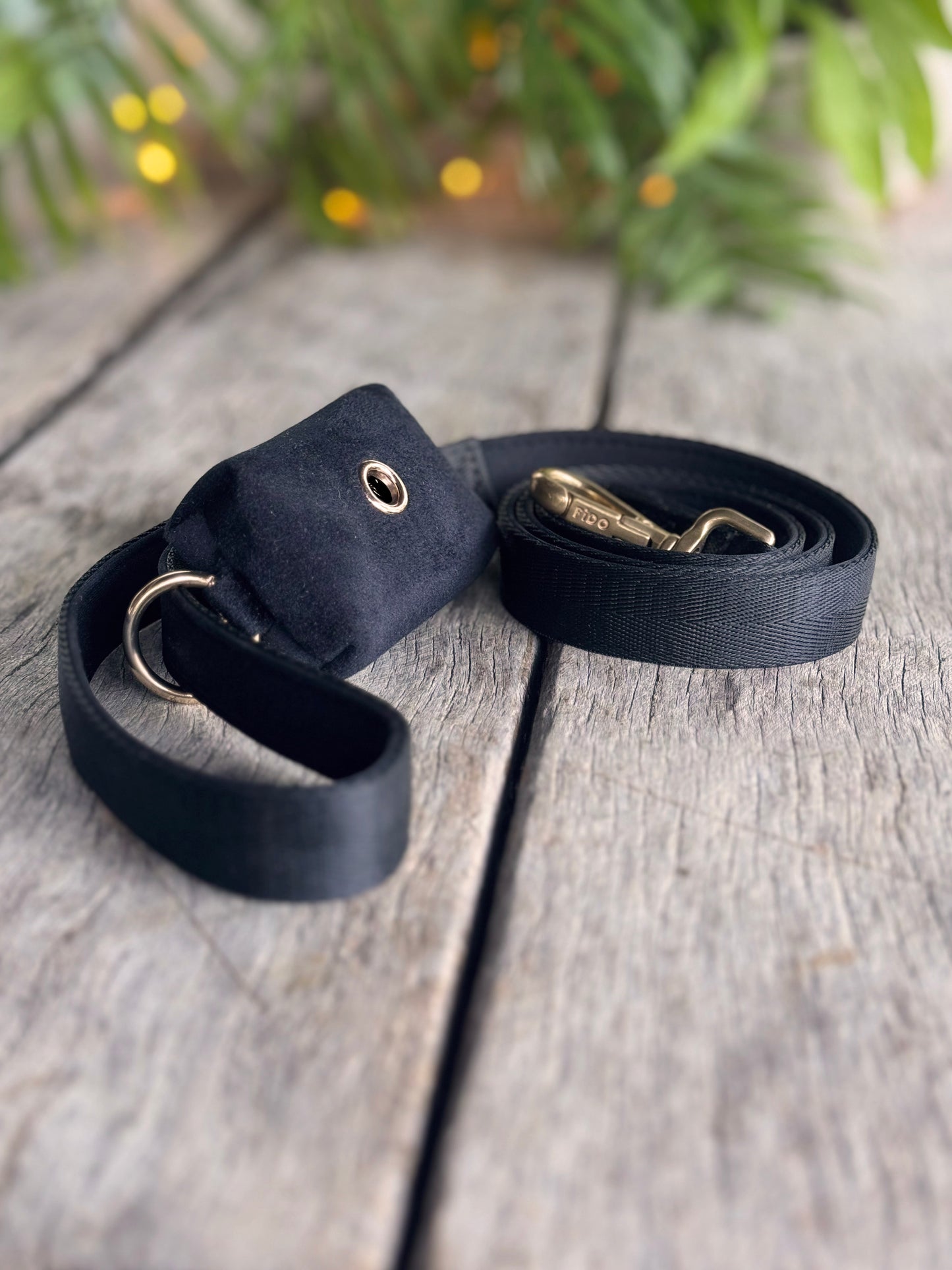 Black velvet dog poop bag holder