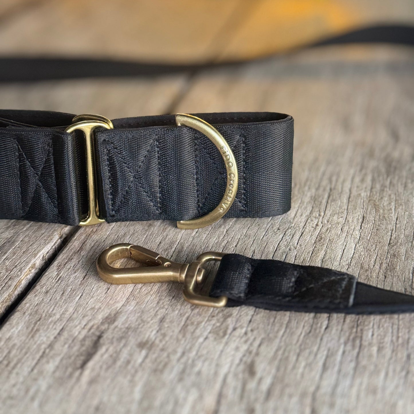 Black Martingale Dog Collar Padded for comfort, Durable for Training