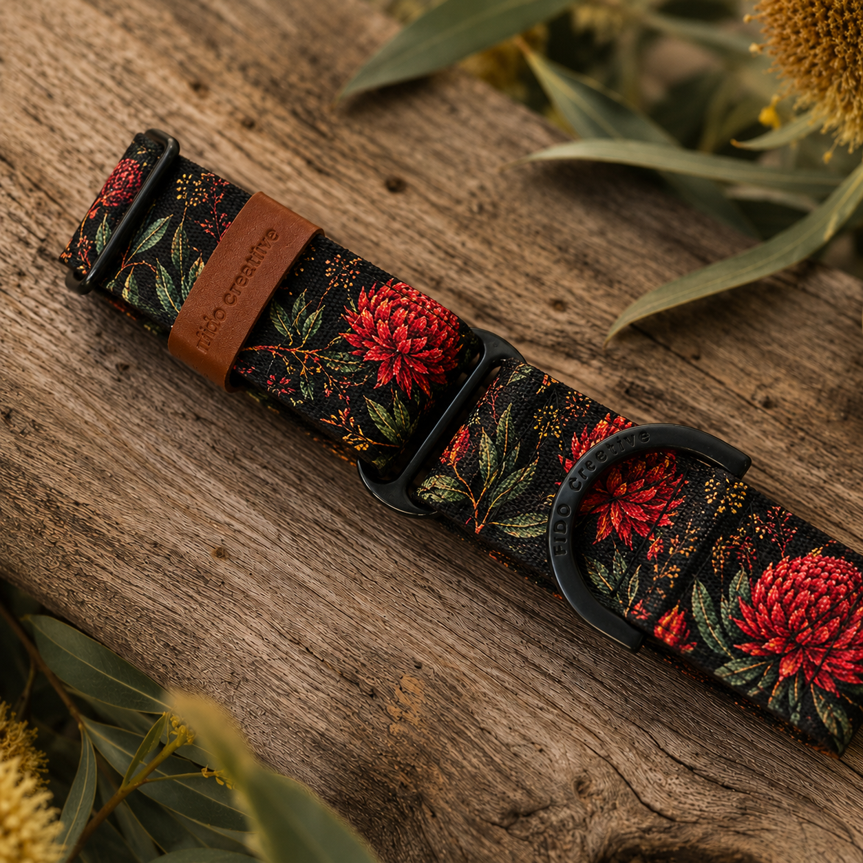 Waratah Martingale Collar – Australian Native Floral Dog Collar