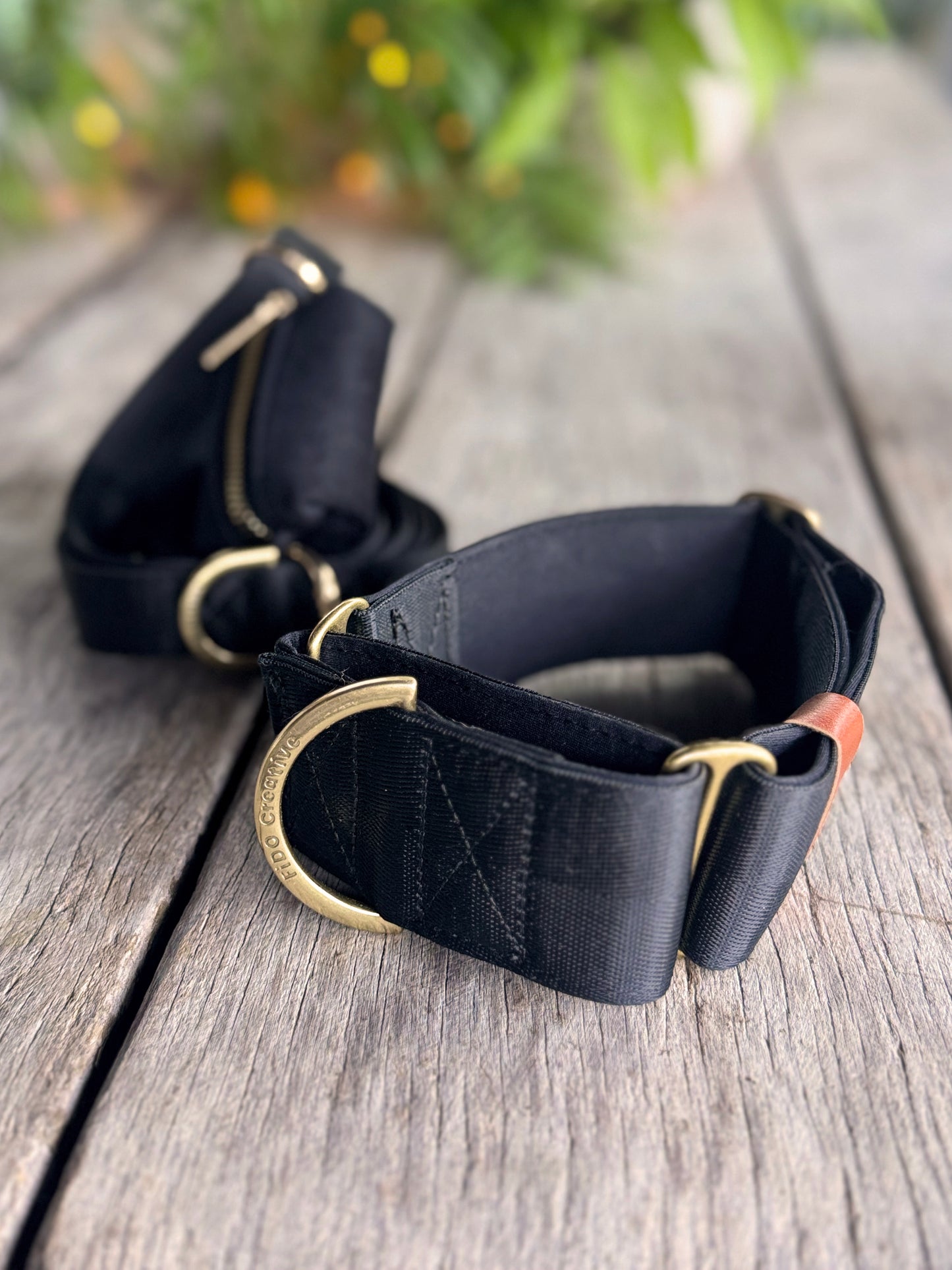 Black Martingale Dog Collar Padded for comfort, Durable for Training