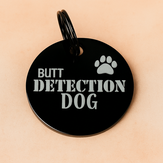 butt detection funny pet tag