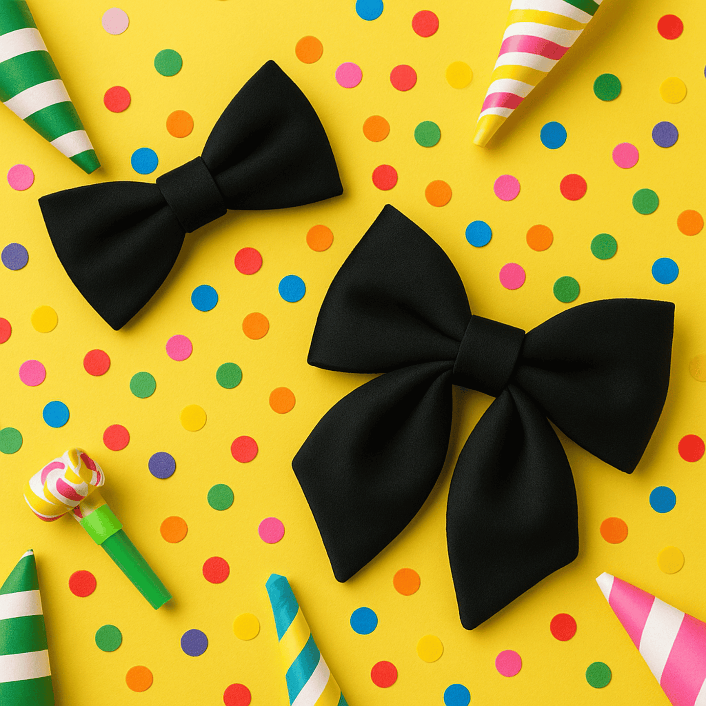 Black bow tie for dogs - Velvet