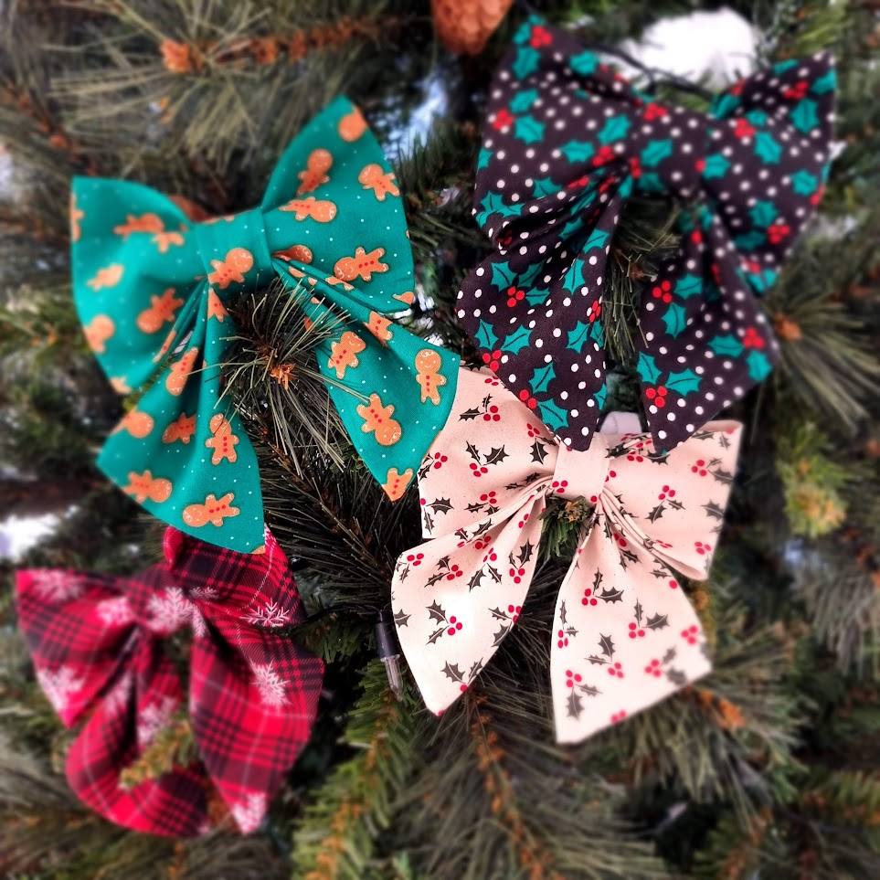 Christmas sailor dog bow ties