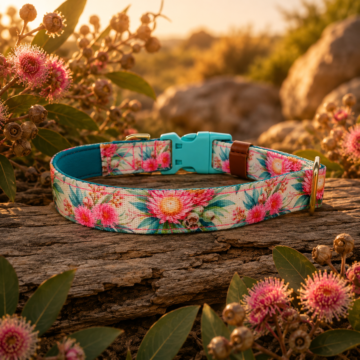 Pink Blossom Dog Collar – Adjustable Buckle Collar