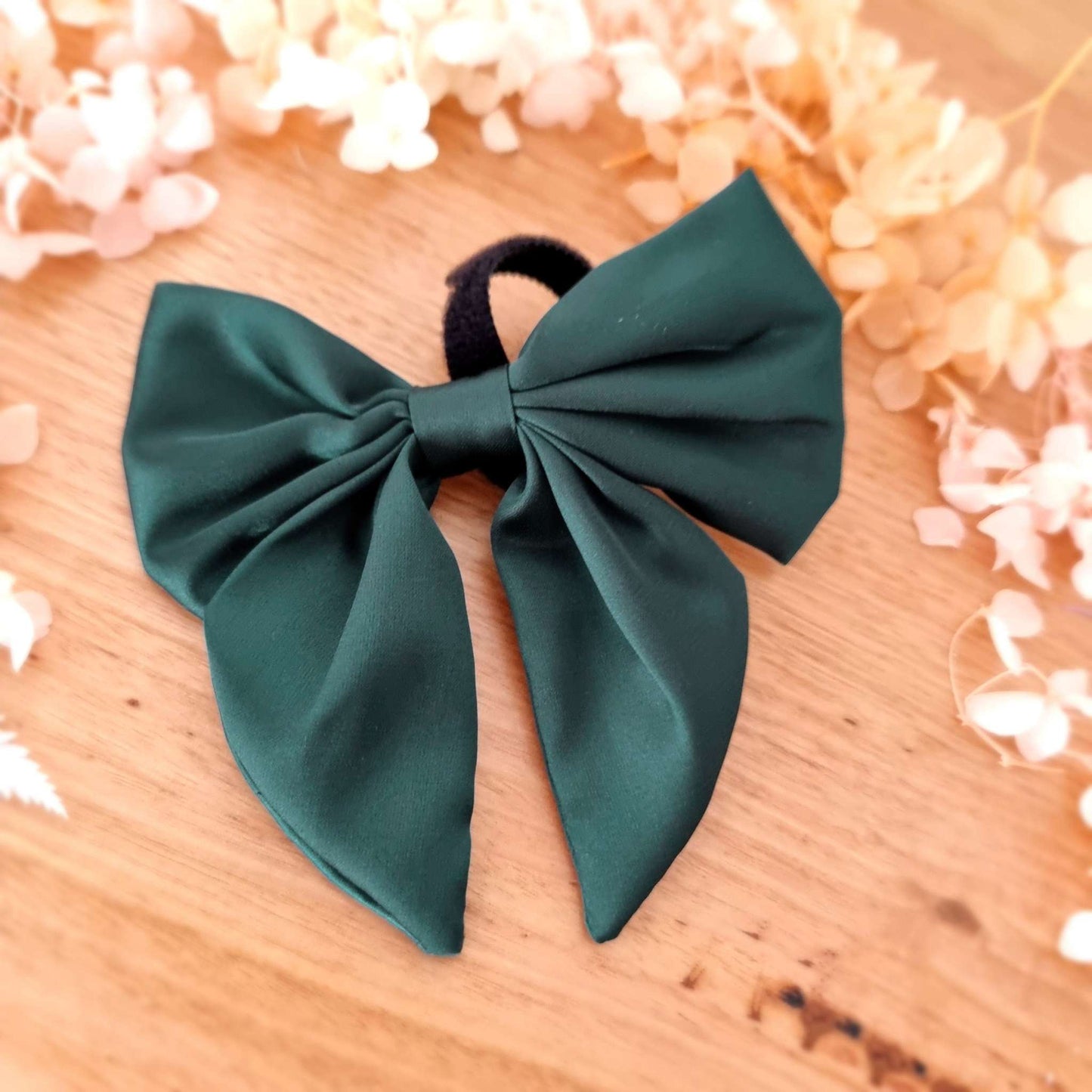 Dark green satin sailor dog bow tie | Personalised Name Dog | Wedding | puppy bow | Adjustable | Martingale bow | Collar bow | Silky