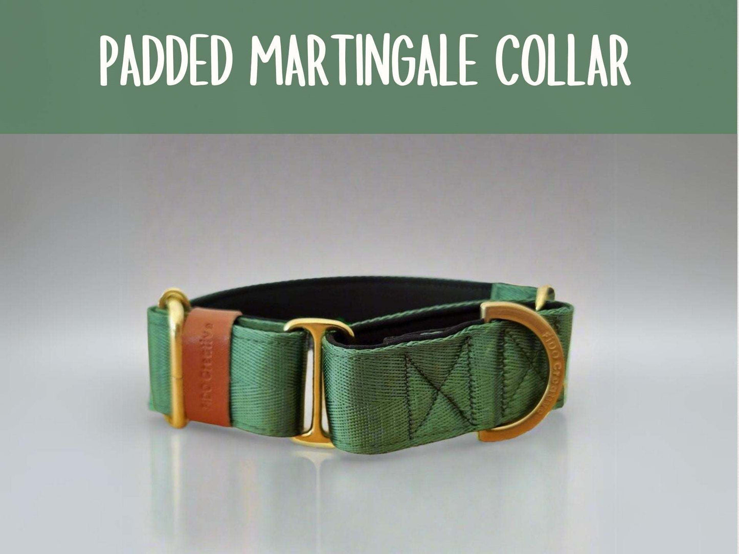 Green Martingale collar - Padded