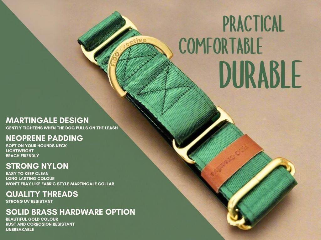 a green strap with a gold buckle on it