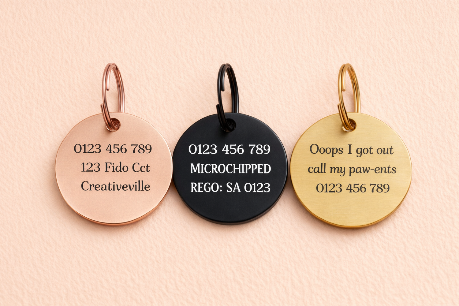 personalised dog name tags