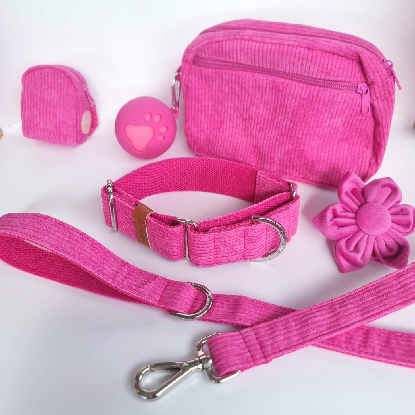 Hot Pink Corduroy Mini Backpack Poop Bag Holder – Cute, Clip-On & Ready to Roll