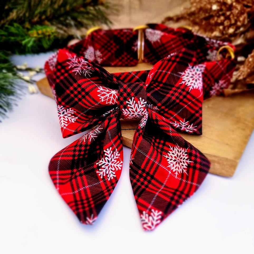 Christmas dog collar bow tie