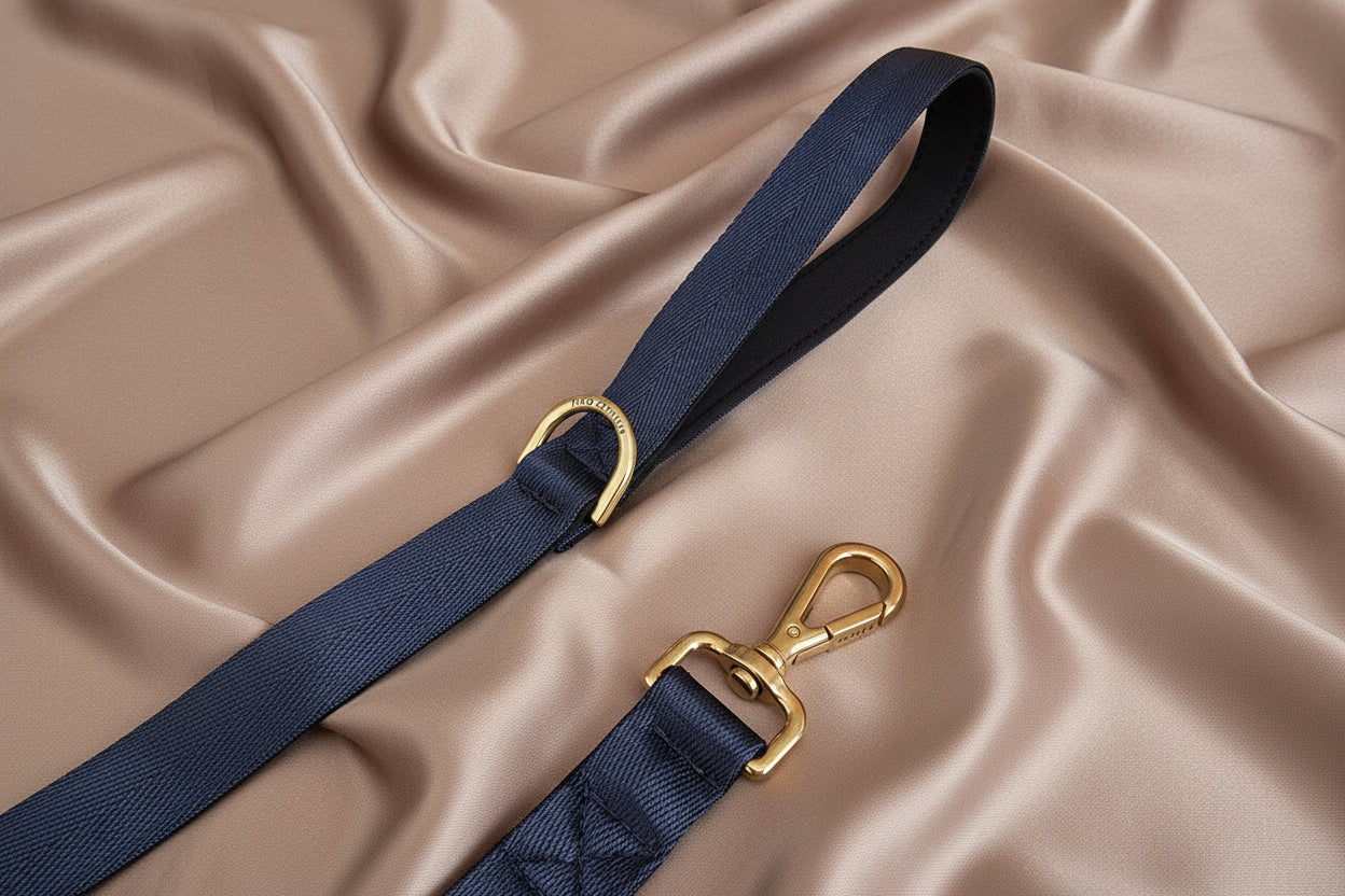 Navy Blue dog leash - neoprene padded