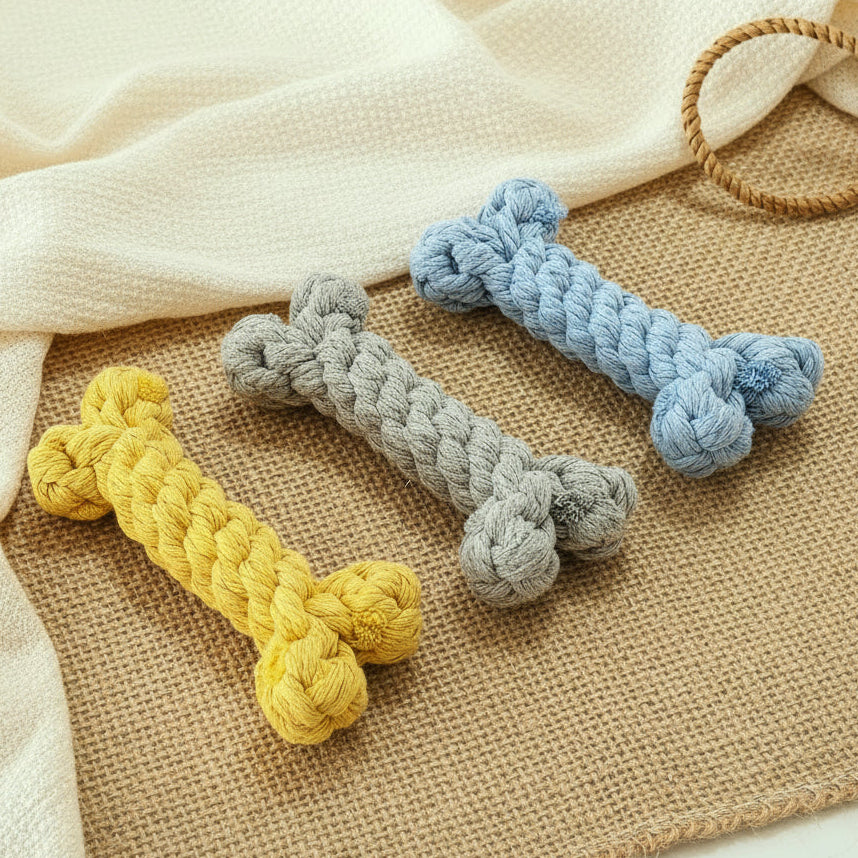 Rope Bone Dog Toy | Cotton Rope Chew & Tug Toy