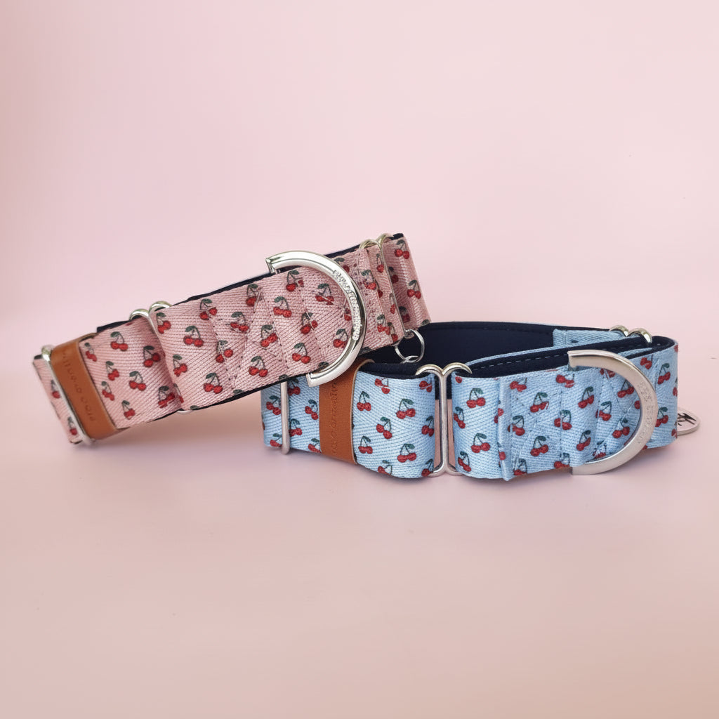 Cherry Martingale collar with padding - Custom colour and optional personalisation