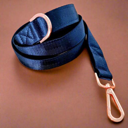 Navy Blue dog leash - neoprene padded