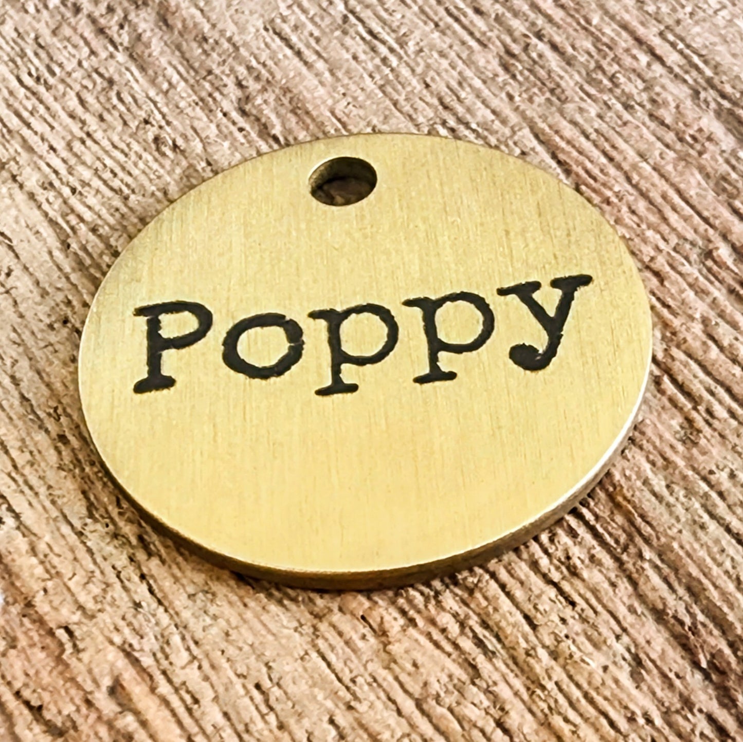Custom Solid Brass Dog ID Tag – Engrave Your Own Design