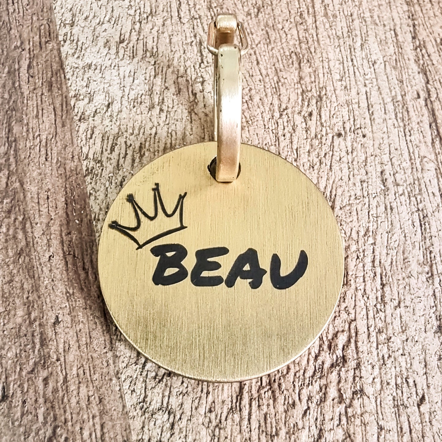 Custom Solid Brass Dog ID Tag – Engrave Your Own Design