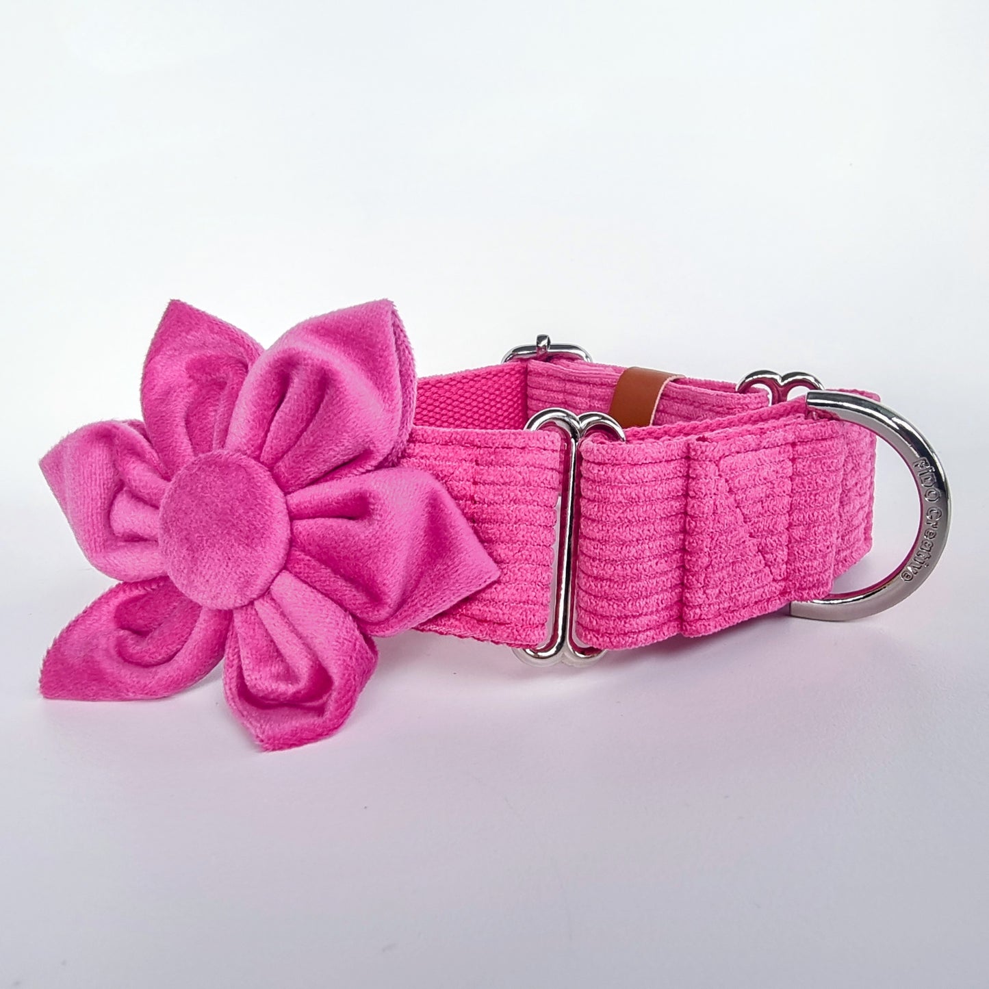 Dog Collar Flower, Pink Velvet
