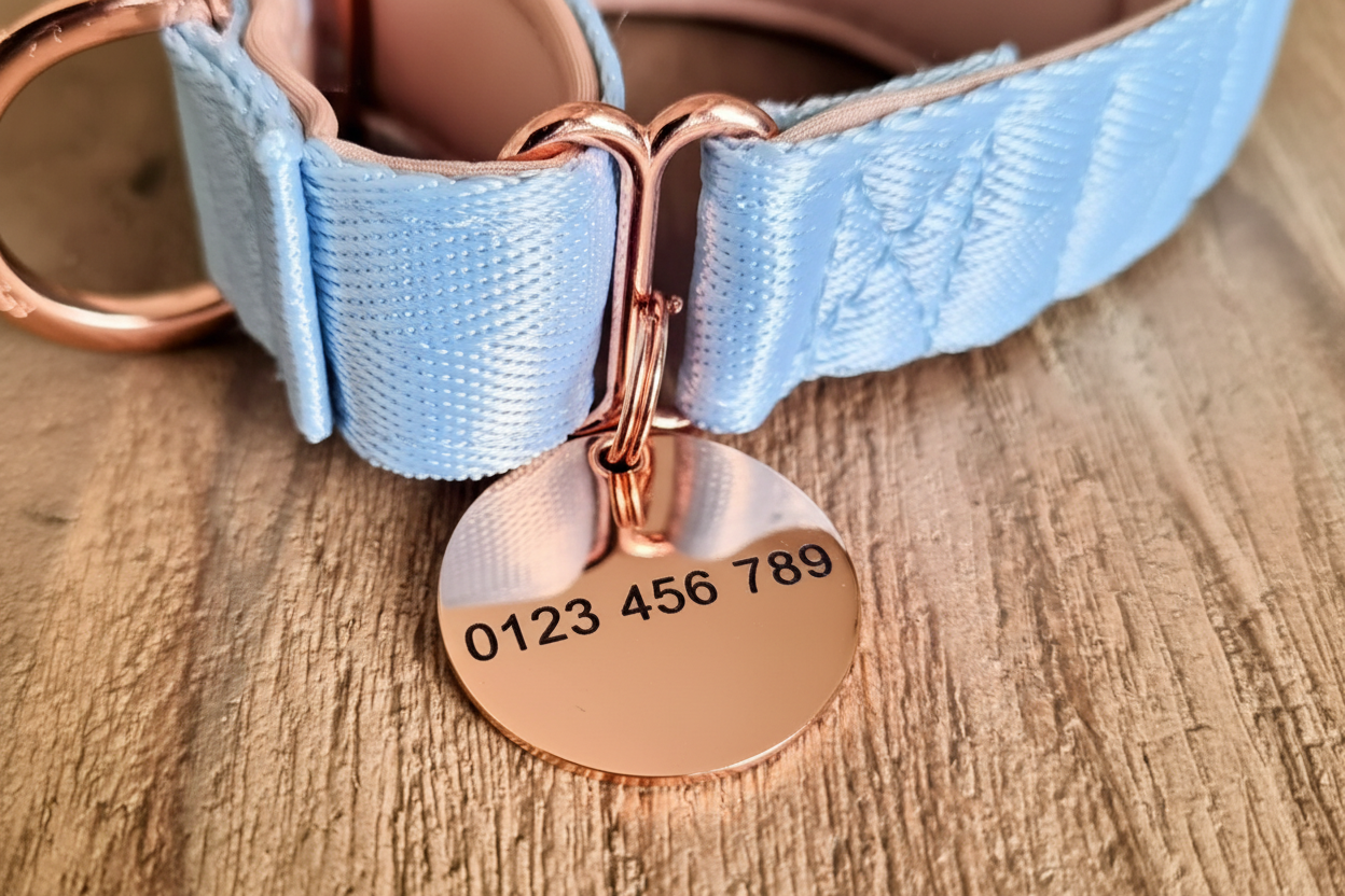 Sparkle Pet Name Tag – Engraved Dog ID Tag with Hearts & Diamonds Design