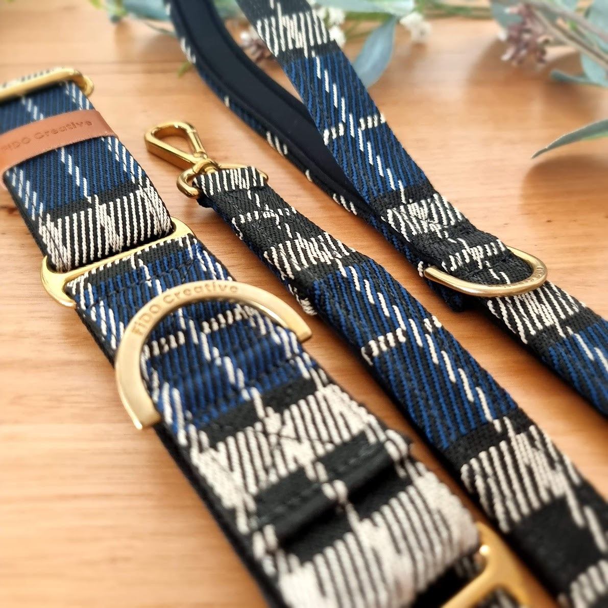 Stewart tartan dog collar