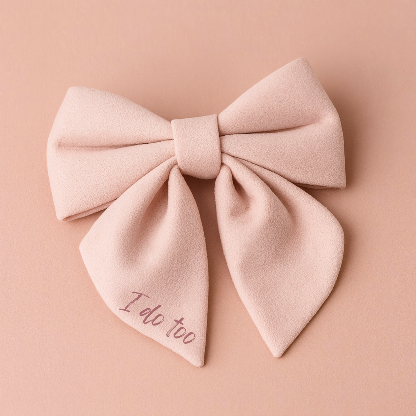 Pink dog bow tie - Dusty Pink velvet sailor dog bowtie with tails