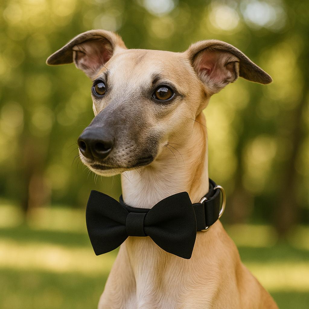 Black bow tie for dogs - Velvet