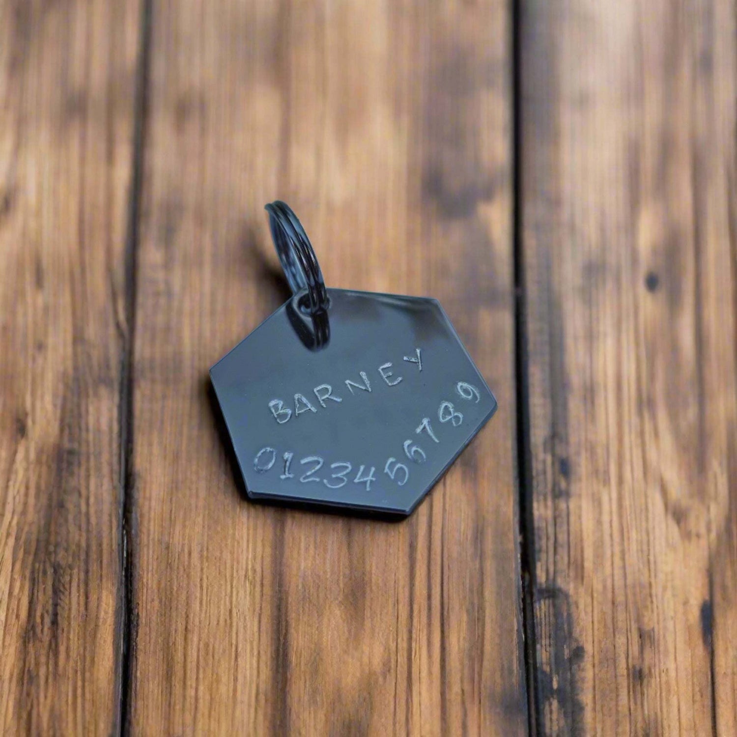 Gunmetal pet ID tag